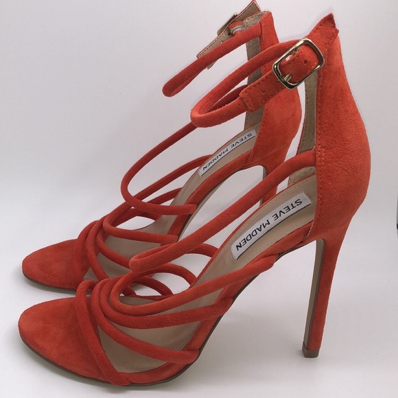 Steve Madden Fiery Orange Spiral Heels - Picture 4 of 7